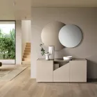 Buffet sur pied en mélamine à découpe diagonale, fabriqué en Italie - Seta Viadurini