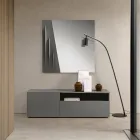 Buffet Miral sur pied en mélamine, au design linéaire, fabriqué en Italie Viadurini