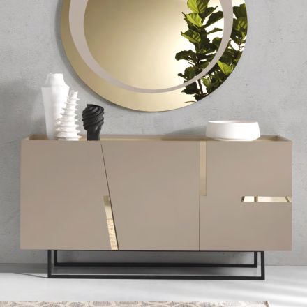 Madia en mélamine et Mdf avec inserts en stratifié Made in Italy - Gordita Viadurini