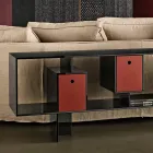 Buffet en verre à trois tiroirs, design élégant, fabriqué en Italie - Senera Viadurini