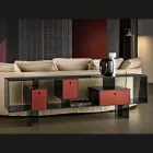 Buffet en verre à trois tiroirs, design élégant, fabriqué en Italie - Senera Viadurini