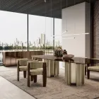Buffet moderne en bois miroir au design élégant, fabriqué en Italie - Ester Viadurini