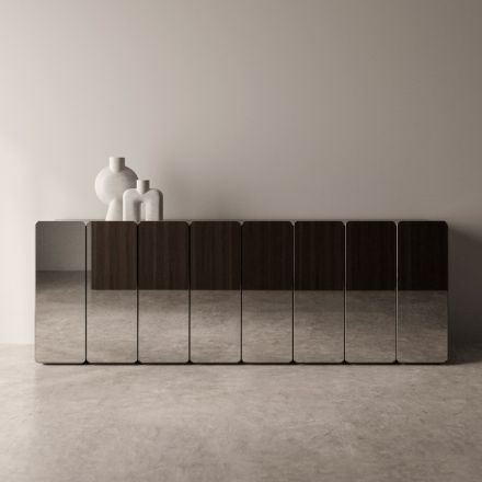 Buffet moderne en bois miroir au design élégant, fabriqué en Italie - Ester Viadurini