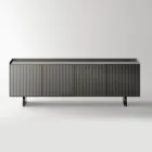 Buffet moderne à portes battantes en verre laqué, fabriqué en Italie - Lutea Viadurini