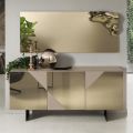 Buffet moderne avec portes en Mdf recouvertes de miroir Made in Italy - Morgana