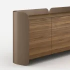 Buffet moderne en bois et métal courbé, fabriqué en Italie - Rugiada Viadurini