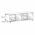 Buffet moderne sur roulettes en verre fumé et plateau en céramique Made in Italy - Sciocca Viadurini
