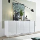 Buffet de salon en bois stratifié laqué blanc brillant Made in Italy - Kimbo Viadurini