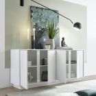 Buffet de salon en bois stratifié laqué blanc brillant Made in Italy - Kimbo Viadurini