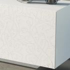 Buffet de salon en Mdf laqué blanc avec bas-relief Made in Italy - Acqua Viadurini
