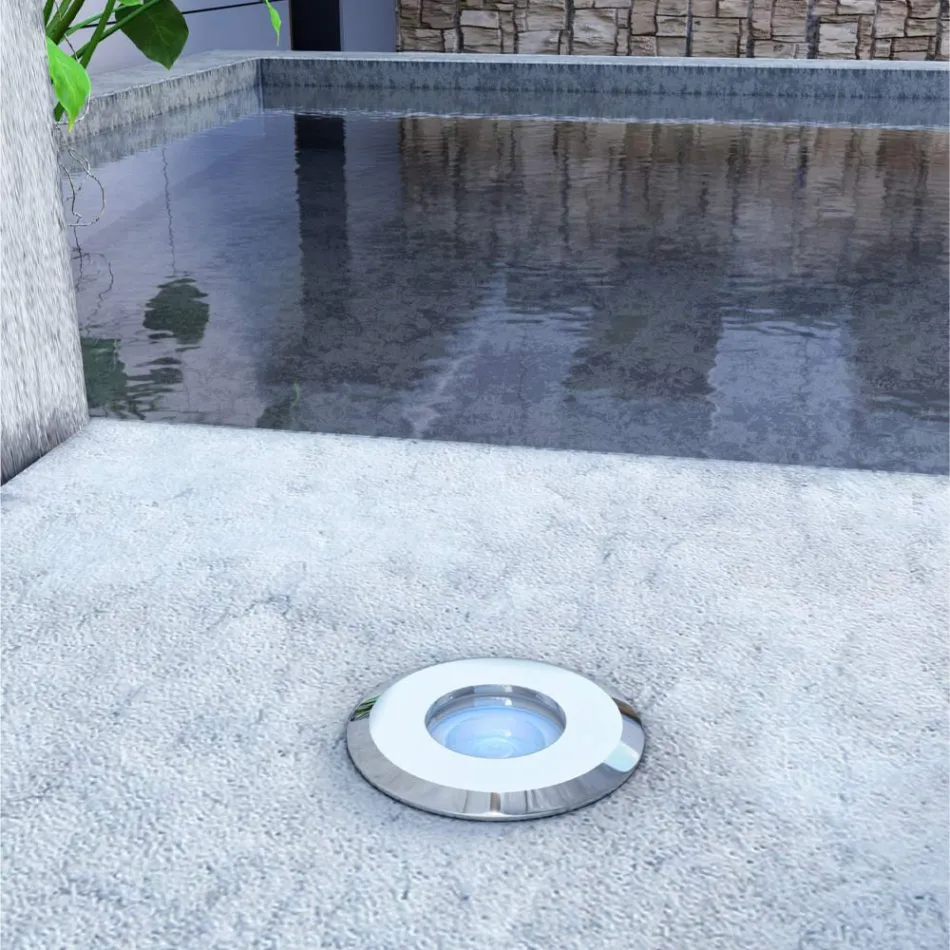 Marker 2W Spot Led Extérieur Rond en Acier Inoxydable 316, 4 Pièces - Solina Viadurini