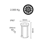 Marqueur de projecteur à LED rond 2W en acier inoxydable 316, 4 pièces - Solina Viadurini