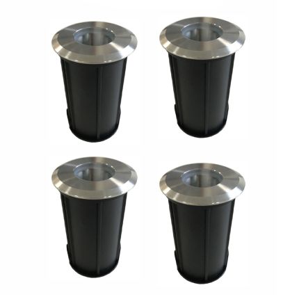 Marqueur de projecteur à LED rond 2W en acier inoxydable 316, 4 pièces - Solina Viadurini