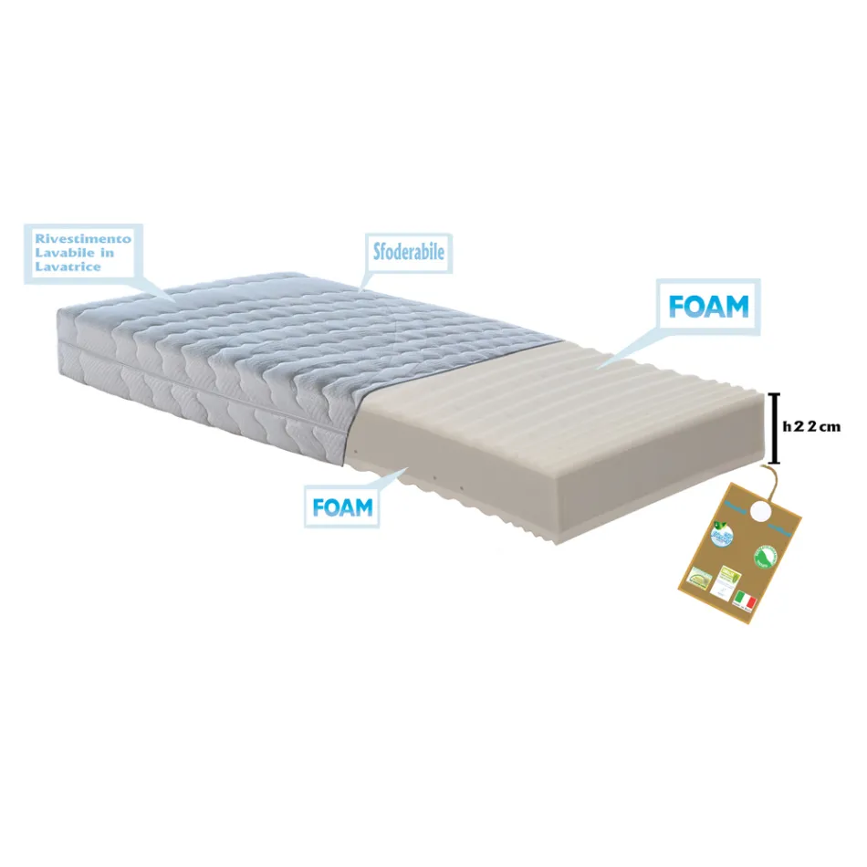 Matelas carrés et demi avec matelas à ressorts ensachés anti-acariens Bio Springs - Biosprings Viadurini
