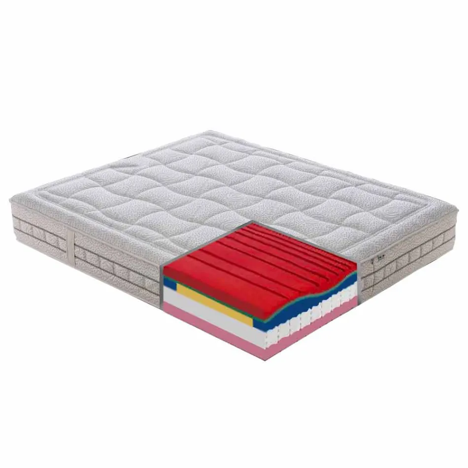 Matelas un an et demi en mémoire de luxe H 25 cm Fabriqué en Italie - Platine Viadurini
