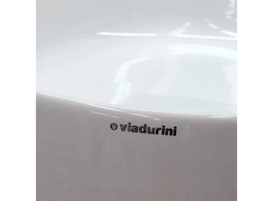 Étagère avec lavabo intégré en céramique colorée Made in Italy - Uber Viadurini