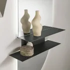 Étagère murale Rual avec deux étagères métalliques en trois couleurs Viadurini