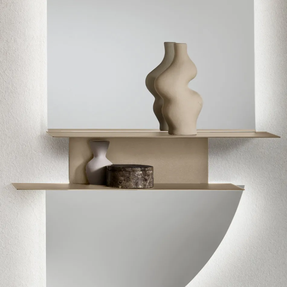 Étagère murale Rual avec deux étagères métalliques en trois couleurs Viadurini