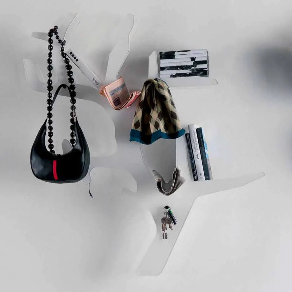 Étagère murale en plexiglas avec patères Made in Italy - Néon Viadurini