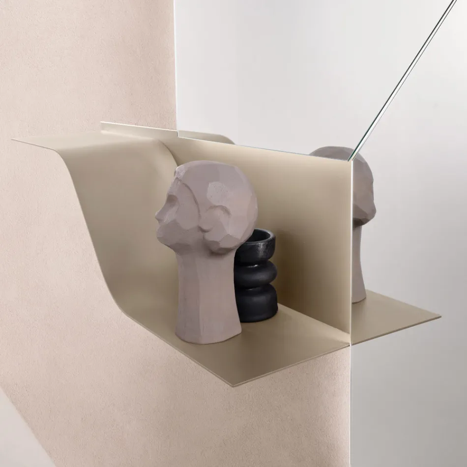 Étagère murale ondulée en métal Nimea, disponible en trois finitions de couleur Viadurini