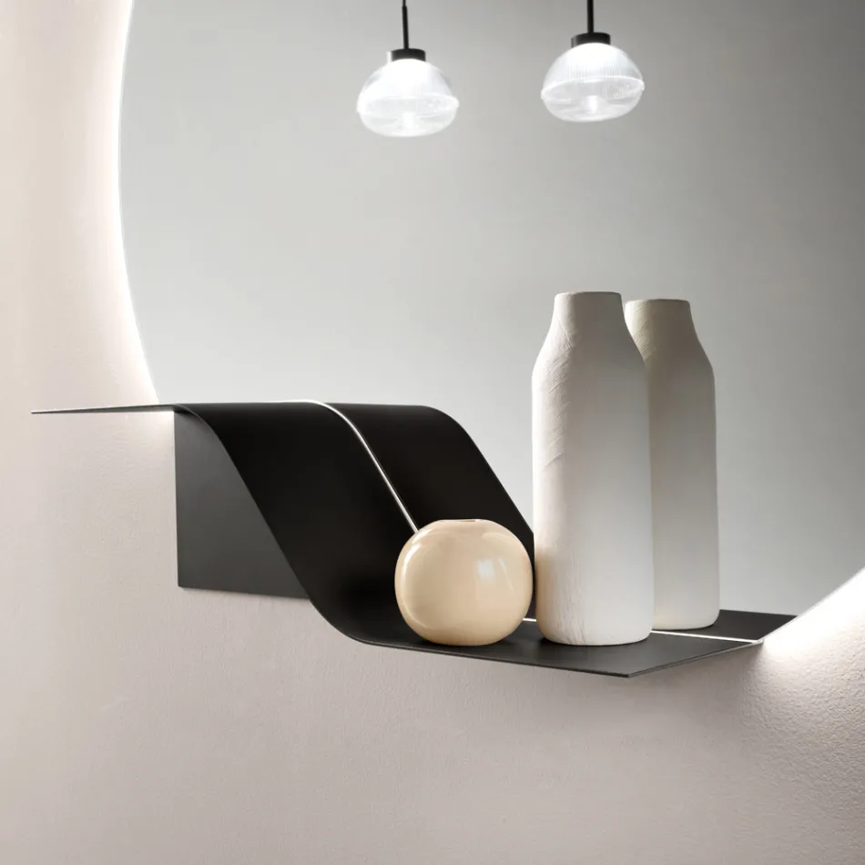 Étagère murale ondulée en métal Nimea, disponible en trois finitions de couleur Viadurini