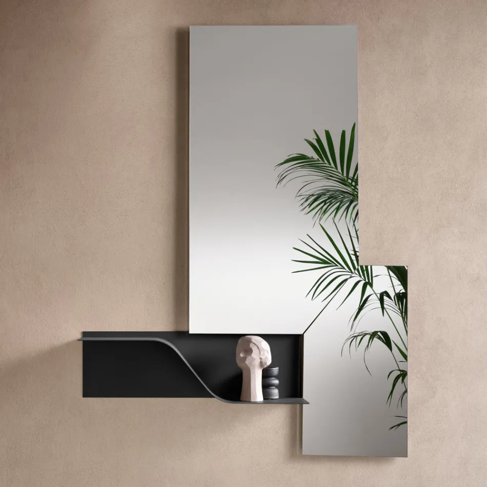 Étagère murale ondulée en métal Nimea, disponible en trois finitions de couleur Viadurini