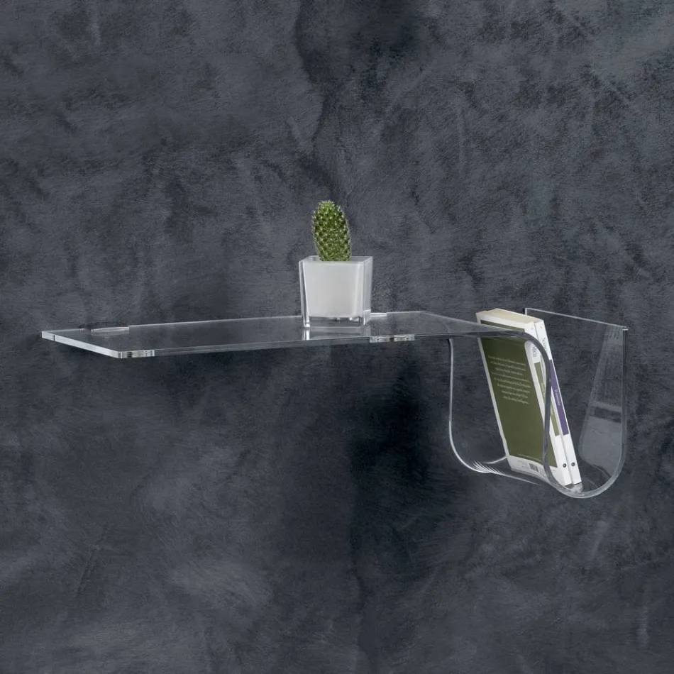 Etagère Design en Cristal Acrylique Transparent Fabriqué en Italie - Teride Viadurini