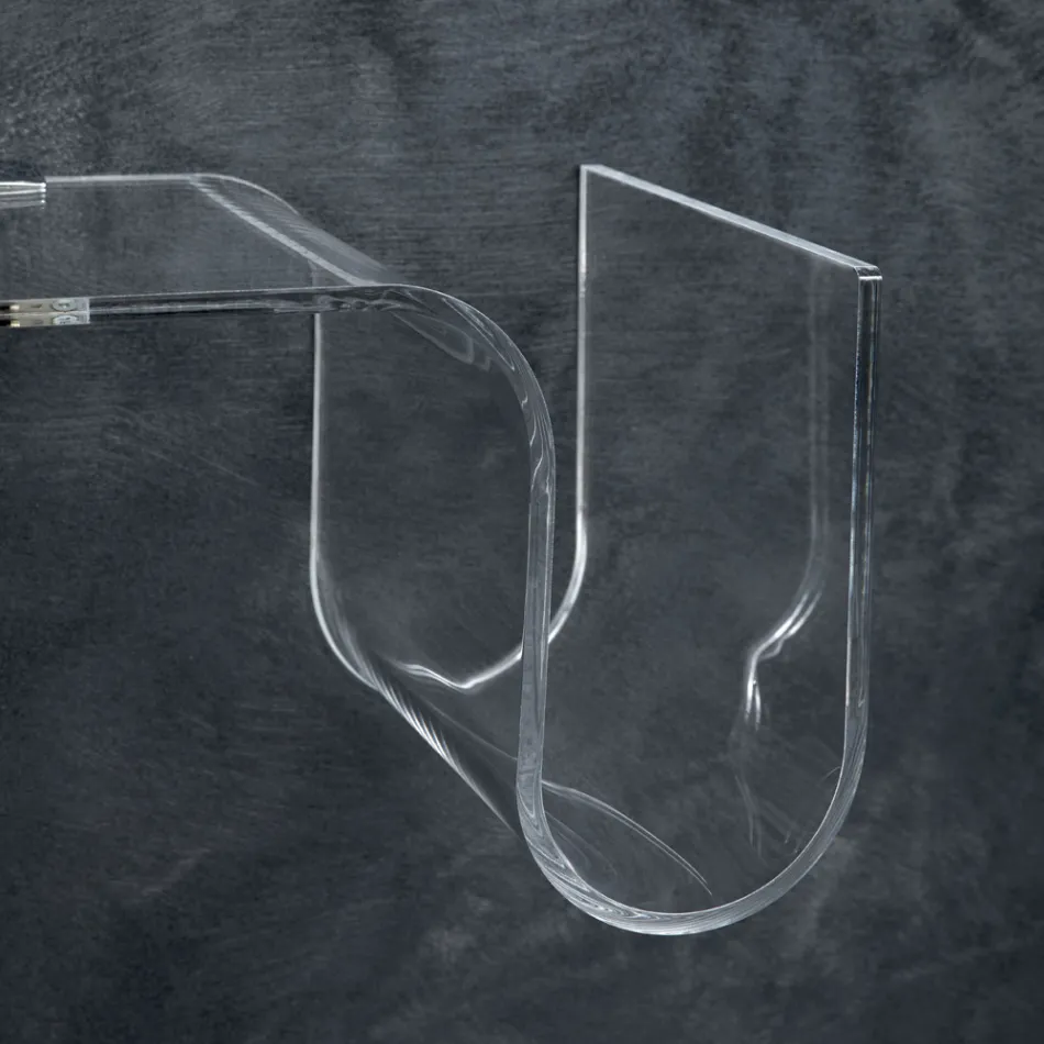 Etagère Design en Cristal Acrylique Transparent Fabriqué en Italie - Teride Viadurini