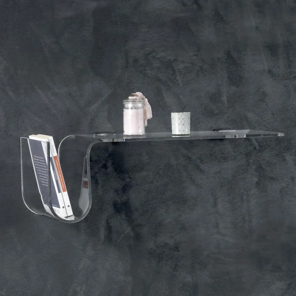 Etagère Design en Cristal Acrylique Transparent Fabriqué en Italie - Teride Viadurini