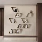 Étagère murale métallique Eteris avec espace de rangement intérieur, disponible en trois couleurs. Viadurini