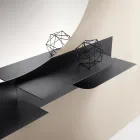 Étagère métallique au design moderne avec deux tablettes horizontales - Miro Viadurini