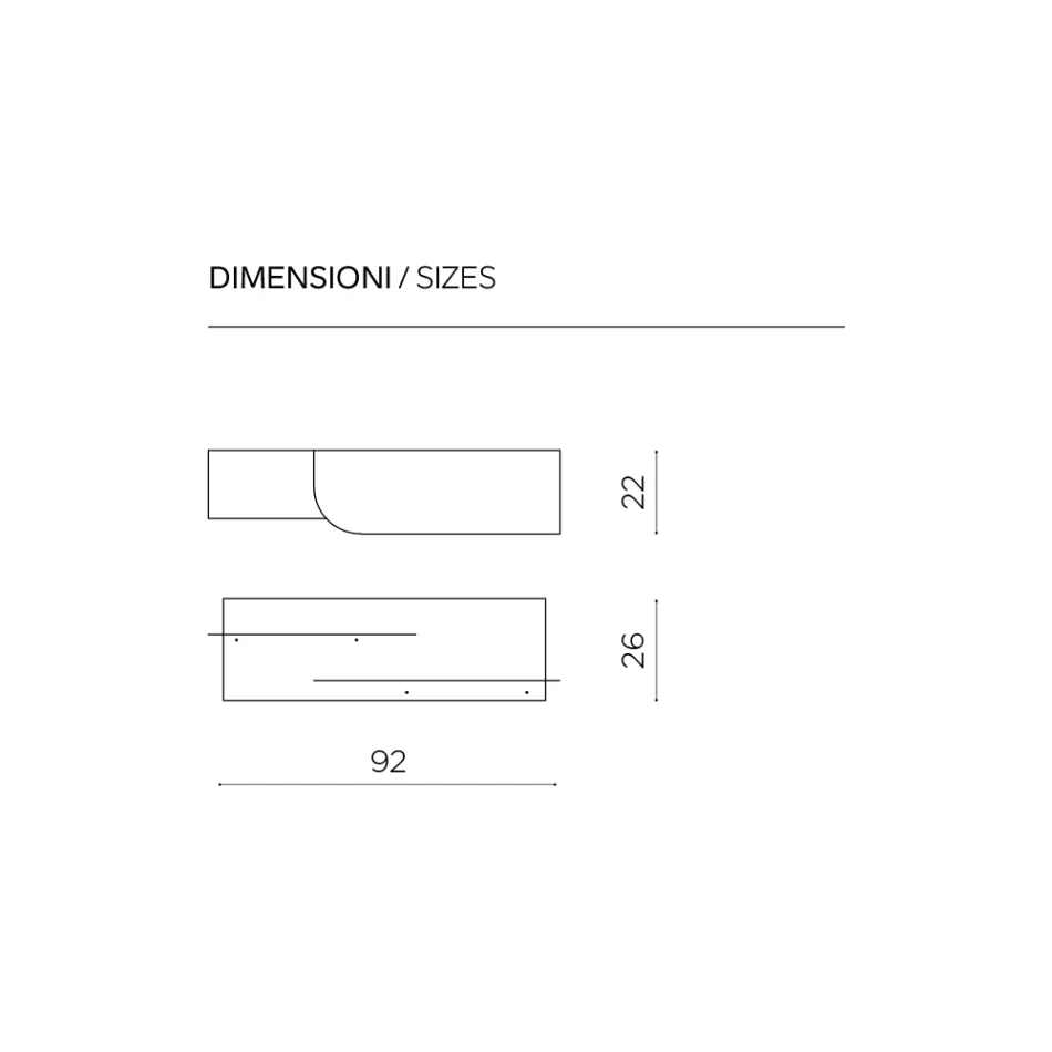 Étagère métallique au design moderne avec deux tablettes horizontales - Miro Viadurini