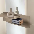 Étagère métallique au design moderne avec deux tablettes horizontales - Miro Viadurini
