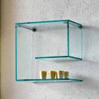 Étagères murales en verre transparent Design élégant polyvalent 2 pièces - Rouleau Viadurini