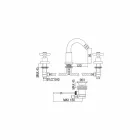 Mélangeur classique 3 trous en laiton chromé fabriqué en Italie - Zumbo Viadurini