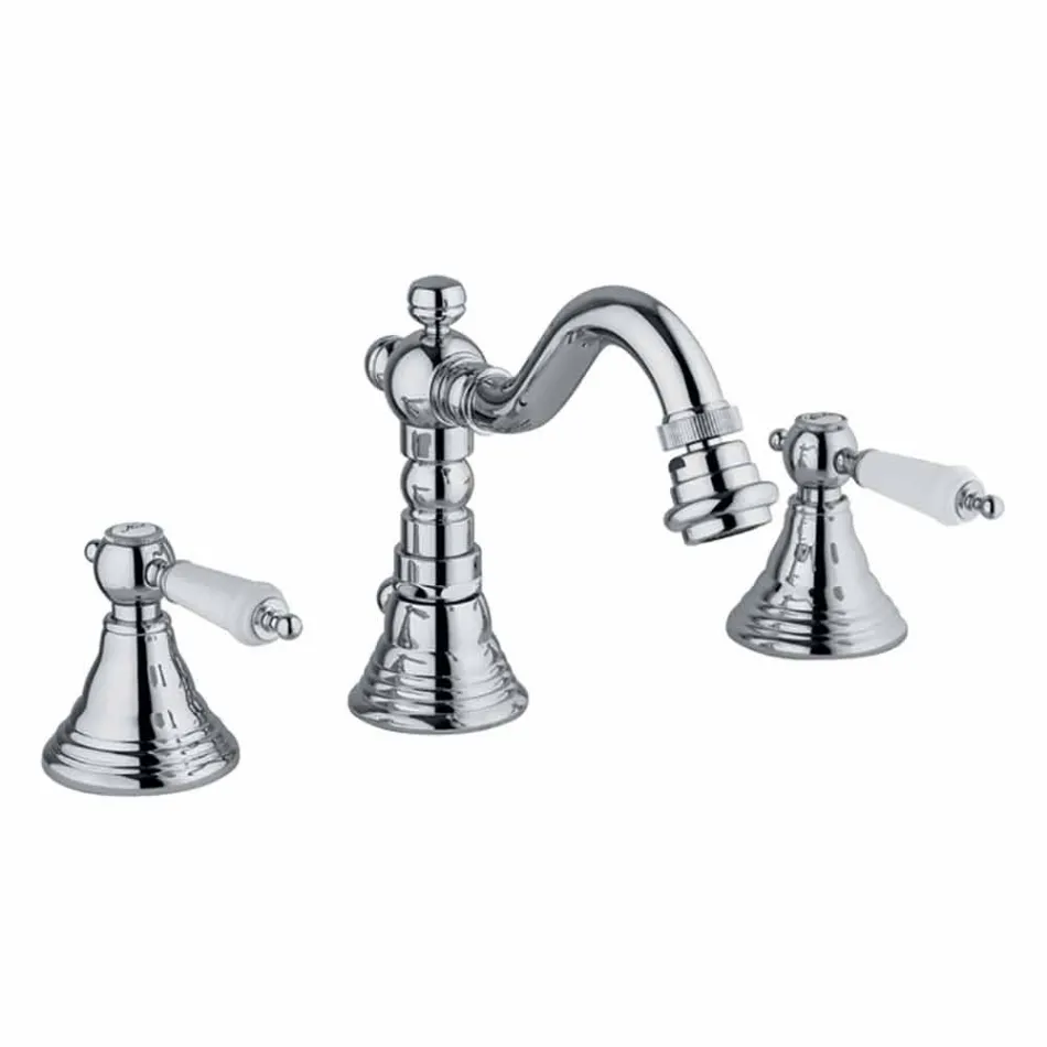 Mélangeur 3 trous pour bidet en laiton Design classique Made in Italy - Shelly Viadurini