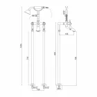 Mitigeur de colonne pour baignoire avec douche en laiton Made in Italy - Shelly Viadurini