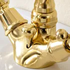 Mélangeur de bidet monotrou de style vintage en laiton fabriqué en Italie - Ursula Viadurini