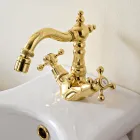 Mélangeur de bidet monotrou de style vintage en laiton fabriqué en Italie - Ursula Viadurini