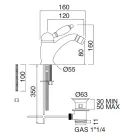 Mitigeur de bidet de style classique en laiton fait main avec levier - Noriana Viadurini