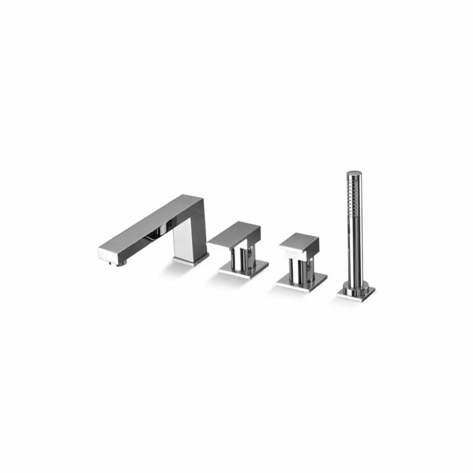 Mélangeur de baignoire 4 trous en laiton design Made in Italy - Panela Viadurini