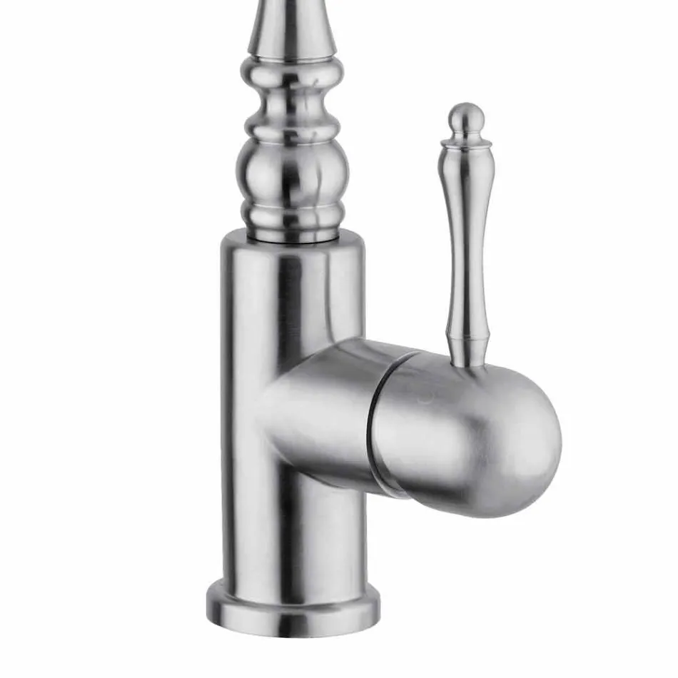 Mélangeur d'évier de cuisine classique en acier inoxydable fabriqué en Italie - cadeau Viadurini