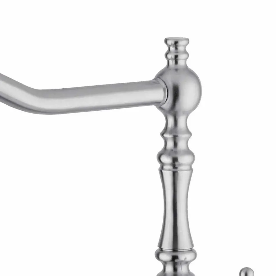 Mélangeur d'évier de cuisine classique en acier inoxydable fabriqué en Italie - cadeau Viadurini