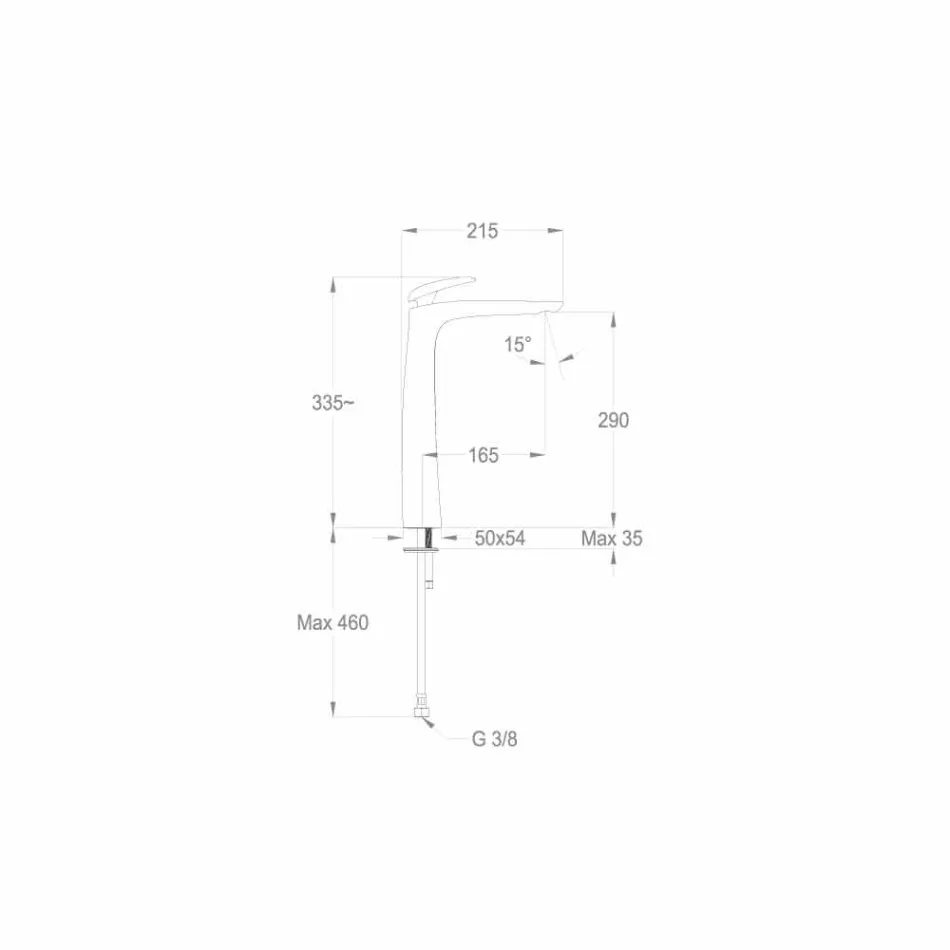 Mitigeur design pour lavabo en laiton Made in Italy - Filipo Viadurini