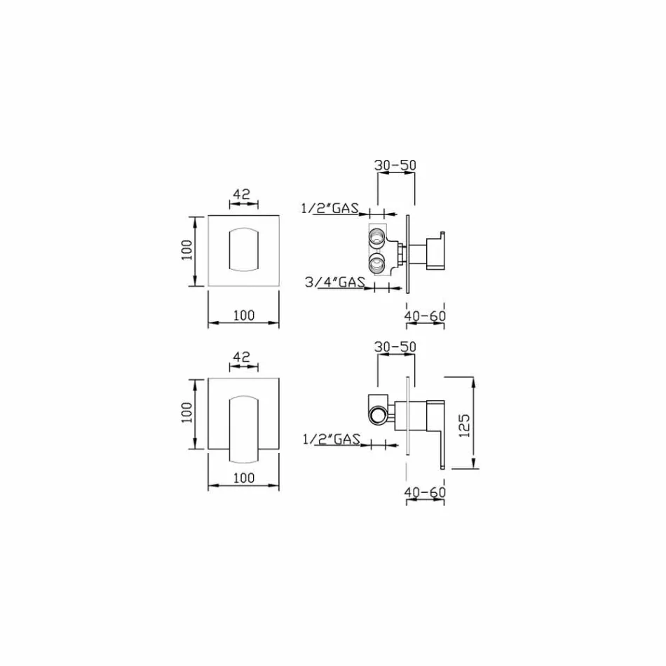 Mitigeur de douche avec inverseur 5 voies Made in Italy - Sika Viadurini
