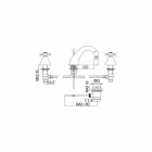 Mélangeur de lavabo 3 trous au design classique en laiton fabriqué en Italie - Lisca Viadurini