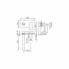 Mitigeur lavabo mural pour salle de bain simple plaque Made in Italy - Panela Viadurini