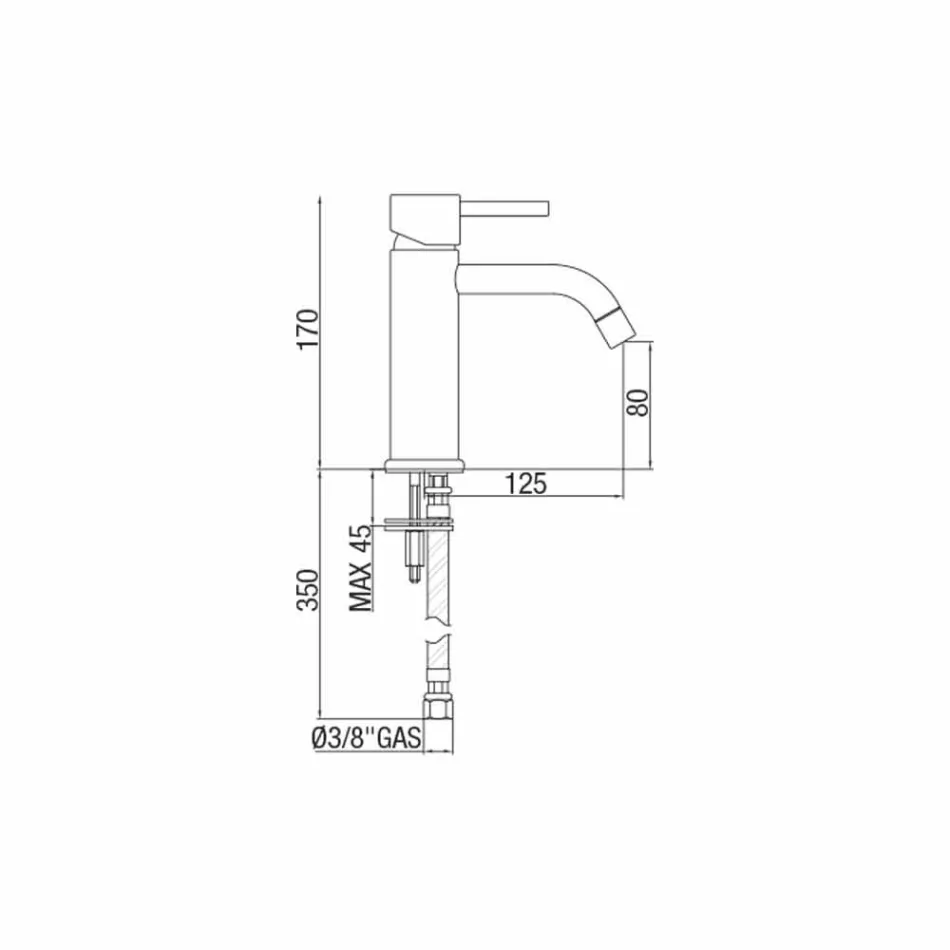 Mitigeur de lavabo en laiton chromé Design moderne Made in Itlay - Liro Viadurini