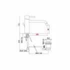 Mitigeur lavabo avec bec 200 mm entraxe en laiton Made in Italy - Liro Viadurini