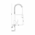 Mélangeur d'évier de cuisine avec tuyau en laiton réglable fabriqué en Italie - Cory Viadurini